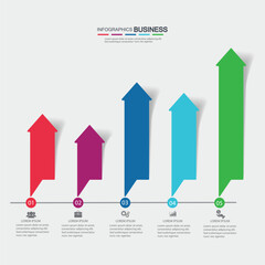 Business Infographic with five Strategic Steps