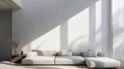 Chic modern living room design with elegant furniture and natural lighting