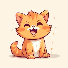 Obraz premium young cat. simple animal illustration. 