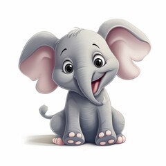 funny illustration of an elephant. funny character rendering. 