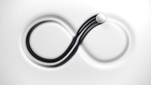 infinity sign also called lemniscate ink liquid flow 3d animation loop. can be used to represent oddly satisfying splatter, eternity motion mathematics or a never ending cycle