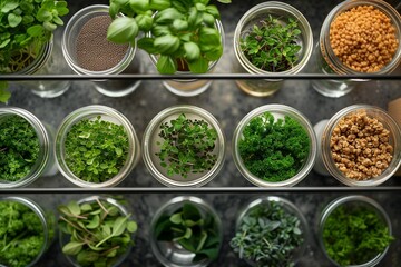 Hydroponic Herb Garden Kitchen Flat Lay

