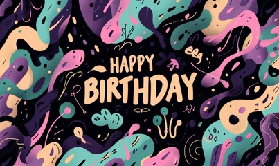 Happy birthday to you line art design Generative AI