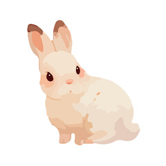 水彩で描いたウサギのイラスト