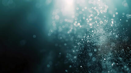 Sparkling water drops with blue bokeh light reflections - obrazy, fototapety, plakaty