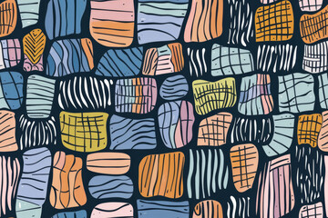 Abstract seamless tile wallpaper pattern, hand-drawn style