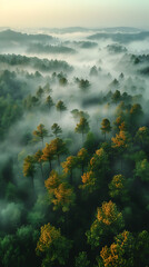 Foggy forest, Foggy forest background, for social networks
