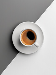 Minimalism White and light grey a cup of coffee
