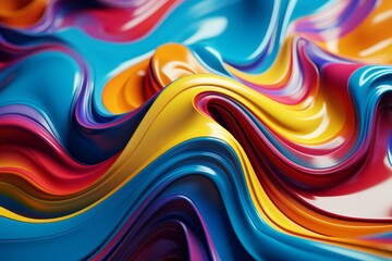 Fototapeta premium Plastic texture in rich, contrasting colors with psychedelic shapes and vibrant contrast palette