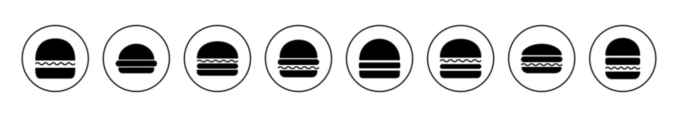 Burger icon set vector. burger sign and symbol. hamburger