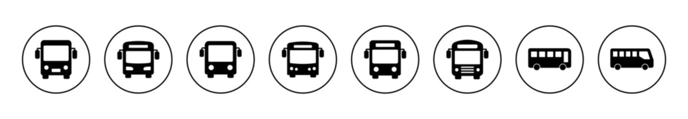 Bus icon set vector. bus sign and symbol. transport symbol