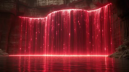 Fotobehang Secret Cave's Vast Stream of Sparkling Rubies © Sekai