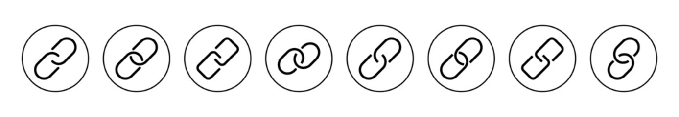Link icon set vector. Hyperlink chain sign and symbol