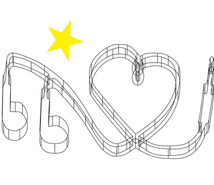 music notes with heart