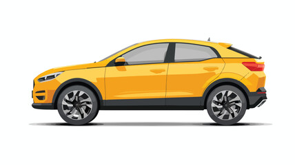 Fototapeta na wymiar Yellow SUV Family Car 2D Illustration C