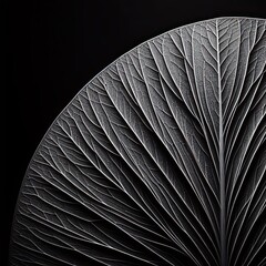 Leaf of a tree close-up black and white photo 