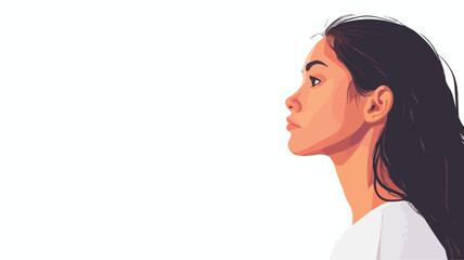 Young Woman Profile Vector Illustration