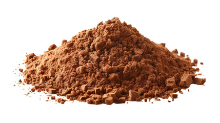 A Pile of Cocoa Powder on a White Background