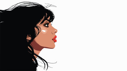 Young Woman Profile Vector Illustration