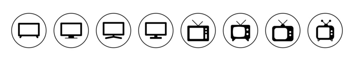 Tv icon set vector. television sign and symbol