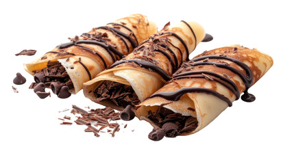 Decadent Chocolate Crepes With Drizzled Chocolate