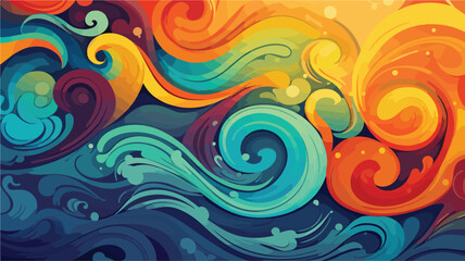 Background with Swirls Illustration Vector - obrazy, fototapety, plakaty