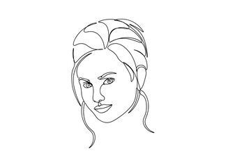 Woman, Girl Face Single Line Drawing Ai, EPS, SVG, PNG, JPG zip file