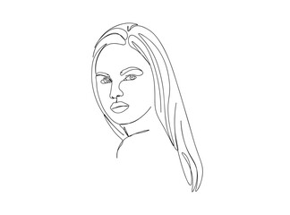 Woman, Girl Face Single Line Drawing Ai, EPS, SVG, PNG, JPG zip file