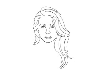 Woman, Girl Face Single Line Drawing Ai, EPS, SVG, PNG, JPG zip file