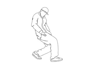 Hip Hop Dancer Single Line Drawing Ai, EPS, SVG, PNG, JPG zip file