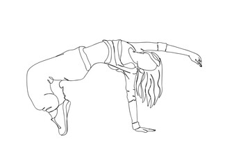 Hip Hop Dancer Single Line Drawing Ai, EPS, SVG, PNG, JPG zip file