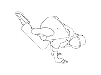Hip Hop Dancer Single Line Drawing Ai, EPS, SVG, PNG, JPG zip file
