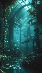 Obraz premium a forest filled with lots of trees and plants