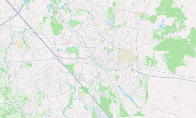 Fototapeta na wymiar Murfreesboro Tennessee Map, Detailed Map of Murfreesboro Tennessee