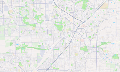 Fototapeta na wymiar Roseville California Map, Detailed Map of Roseville California