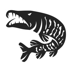 Muskellunge Fish Logo template Isolated. Brand Identity. Icon Abstract Vector graphic