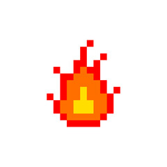 ドットで描かれた火のゲームイラスト