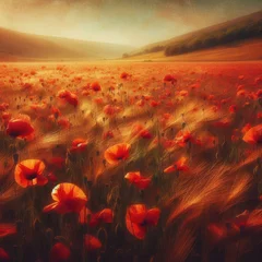 Foto op Plexiglas Poppy Field Floral Background © Park Windsor
