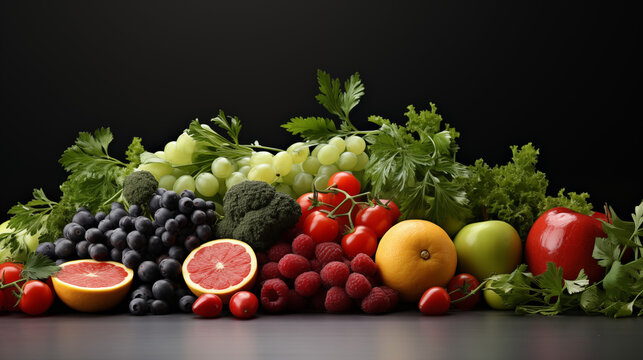 a picture of a pile of vegetables and fruits