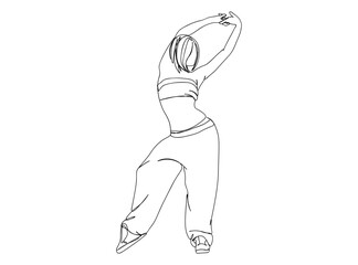 Hip Hop Dancer Single Line Drawing Ai, EPS, SVG, PNG, JPG zip file