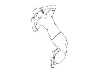 Hip Hop Dancer Single Line Drawing Ai, EPS, SVG, PNG, JPG zip file