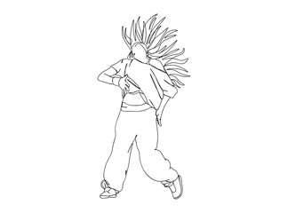 Hip Hop Dancer Single Line Drawing Ai, EPS, SVG, PNG, JPG zip file
