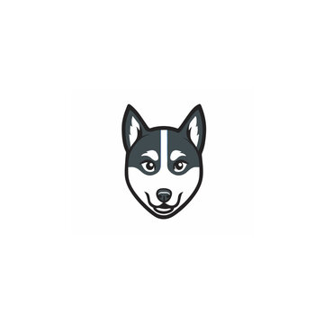 Black dog's head,dog head logo design