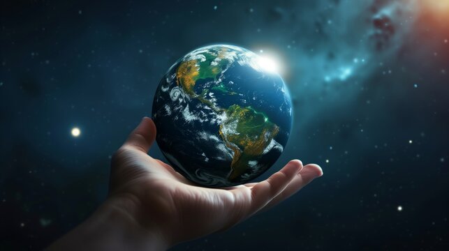 地球を作る神の手
