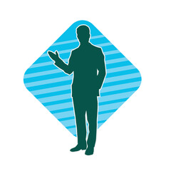 Silhouette of a corporate male in business man suit 