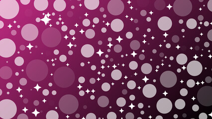 An illustration of a black gradient background with white stars and circles.