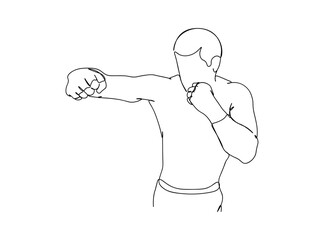 Boxing Player Single Line Drawing Ai, EPS, SVG, PNG, JPG zip file
