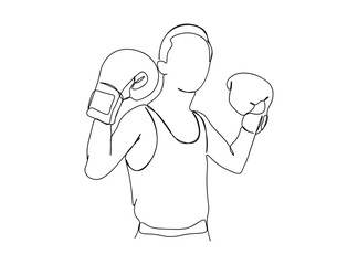 Boxing Player Single Line Drawing Ai, EPS, SVG, PNG, JPG zip file