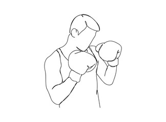 Boxing Player Single Line Drawing Ai, EPS, SVG, PNG, JPG zip file