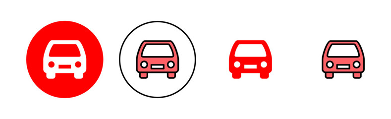 Car icon set illustration. car sign and symbol. small sedan